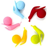 5pcs Cute Candy colores taza de caracol forma silicona soporte para bolsas de té para hanging té bolsa